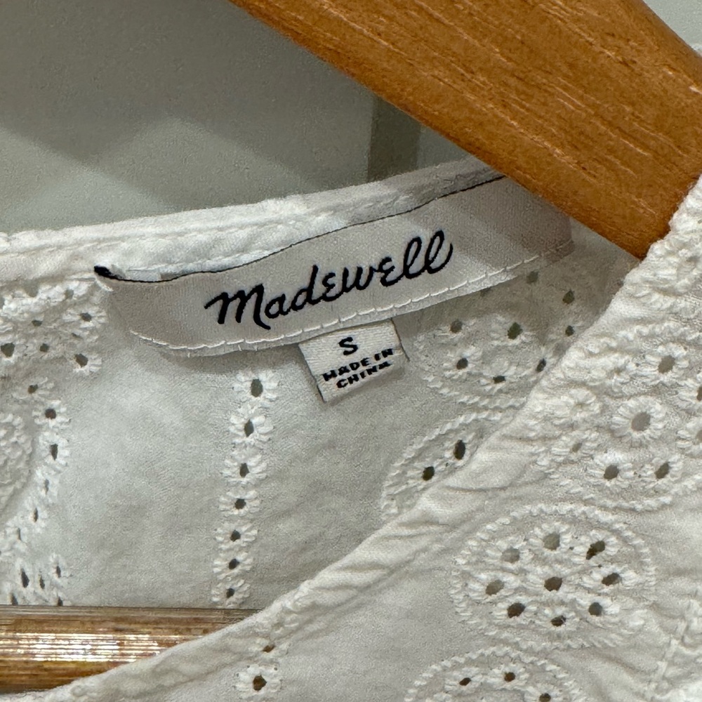 Madewell Eyelet Bellflower Ruffle Top - Picture 3 of 3